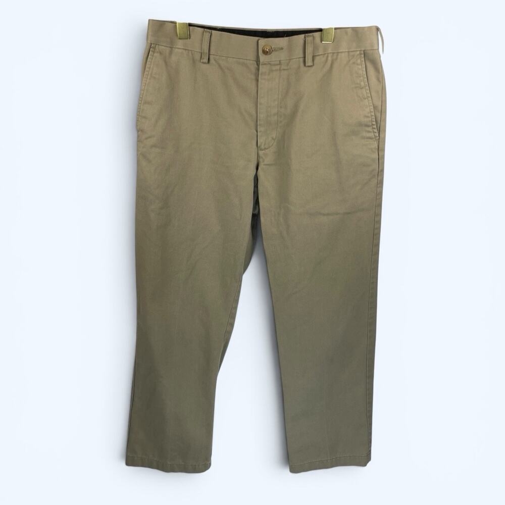 Croft & Barrow Classic Fit Flat Front Men's Chinos Stretch Khaki 33x30 (33x29.5)
